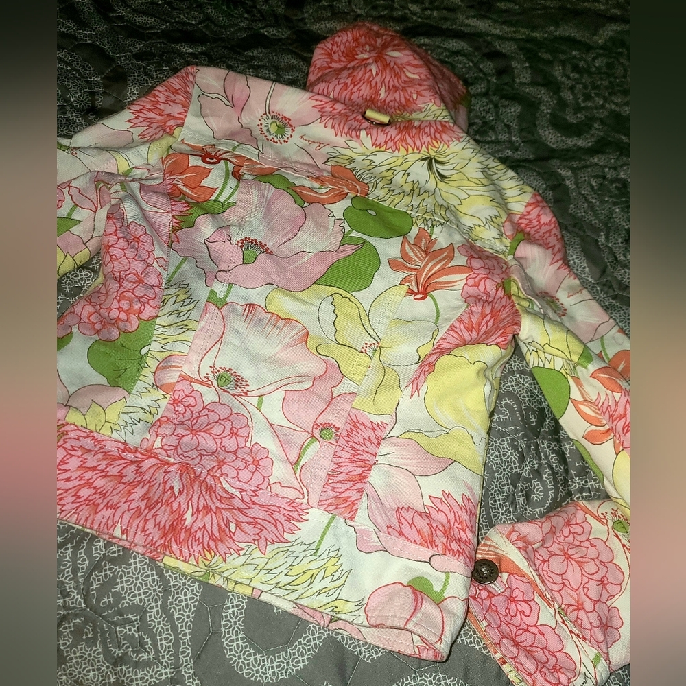 BURBERRY Floral Women's Moto Jacket - Picture 4 of 11